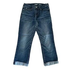 Levi’s Denizen Modern Skinny Crop Denim Blue Button Closure Rolled Hem S #1190